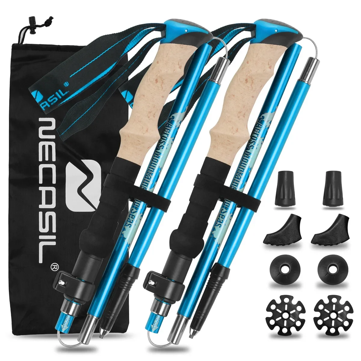 Trekking Pole Carbon - Juego de 2 Bastones de Trekking