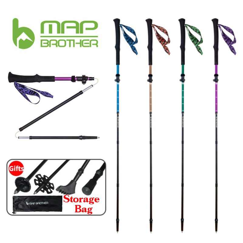 Trekking Pole Carbon - MAP BROTHER M3030 Plegable ligero Palo