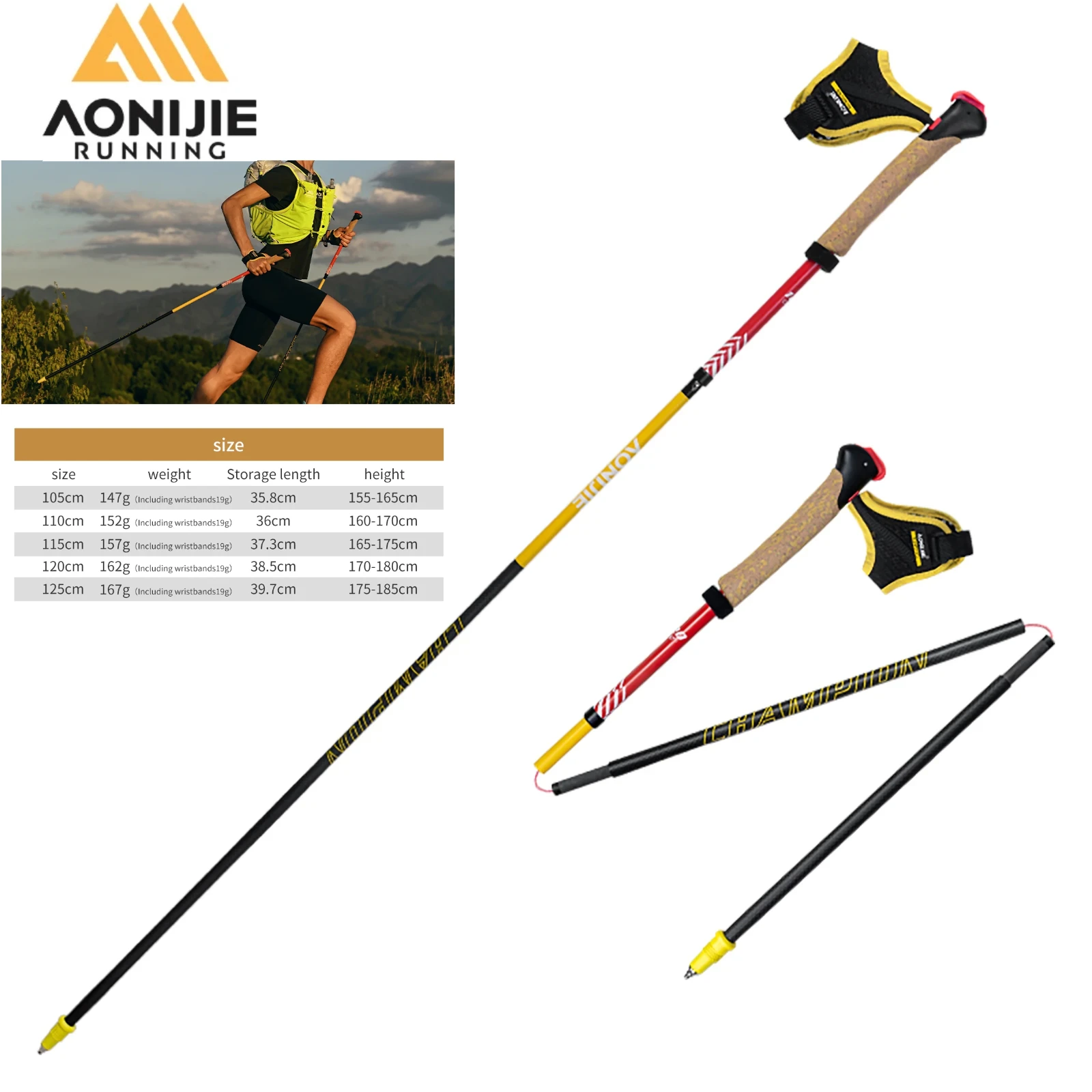 2 palos de senderismo plegable - Trekking Pole Carbon reseña y precio