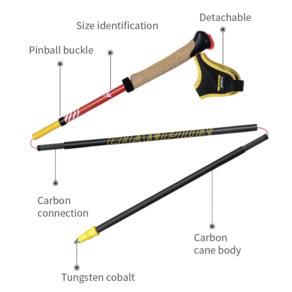 2 palos de senderismo plegable - Trekking Pole Carbon reseña y precio